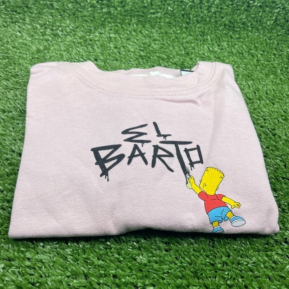 The Simpsons “El Barto” Kids Tee by Zara, Light Pink, Size 6 Kids, Preowned - Picture 4 of 9